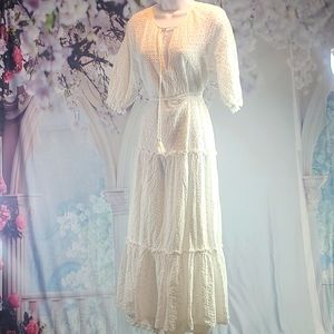 White eyelet romantic dress